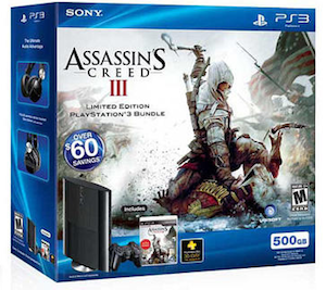 Playstation 3 500GB Console Assassin's Creed 3 Bundle