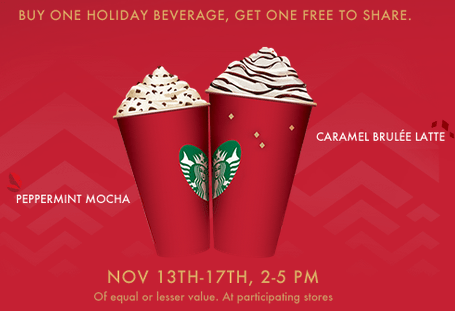 starbucksholidaybuyonegetone2013